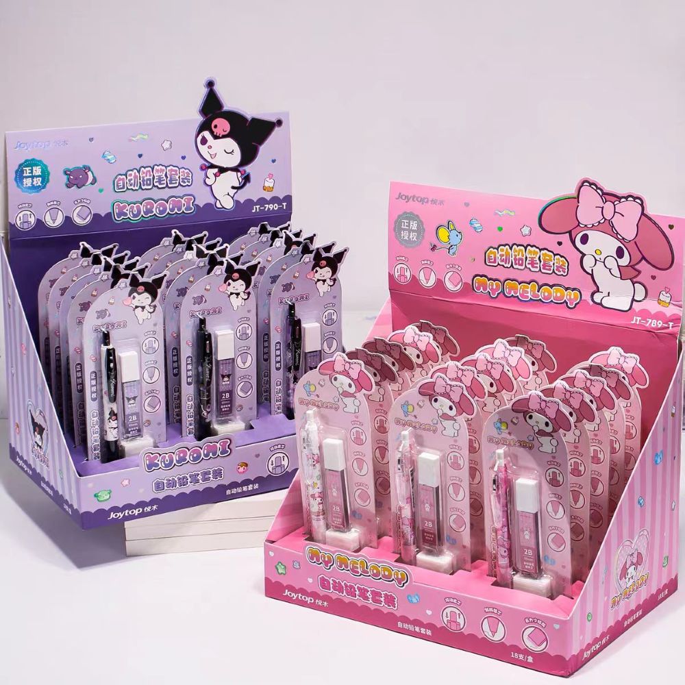 Kawaii Tech Accessories - Ensemble de crayons mécaniques Sanrio authentiques,